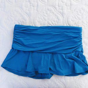 Lands End Women Swim Skirt Rushed Ruffle